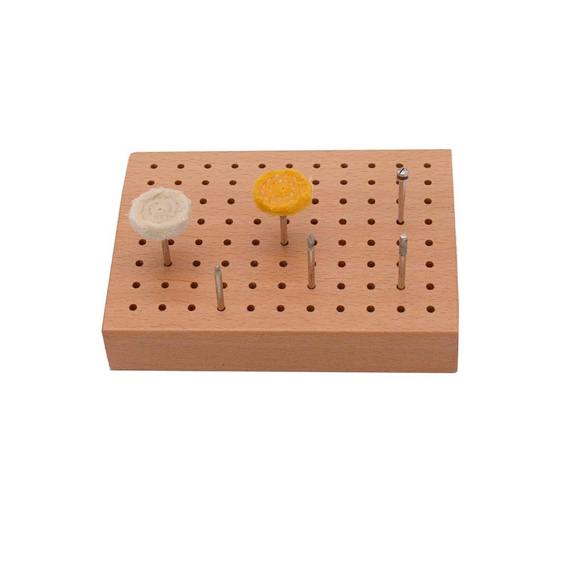 MoMo_moom Wooden Bur Stand Holder, Rotary tool bit holder Organizer, Tools Storage Handy Block With 88 Holes, 5-4/5 by 4 Inches - Image 2
